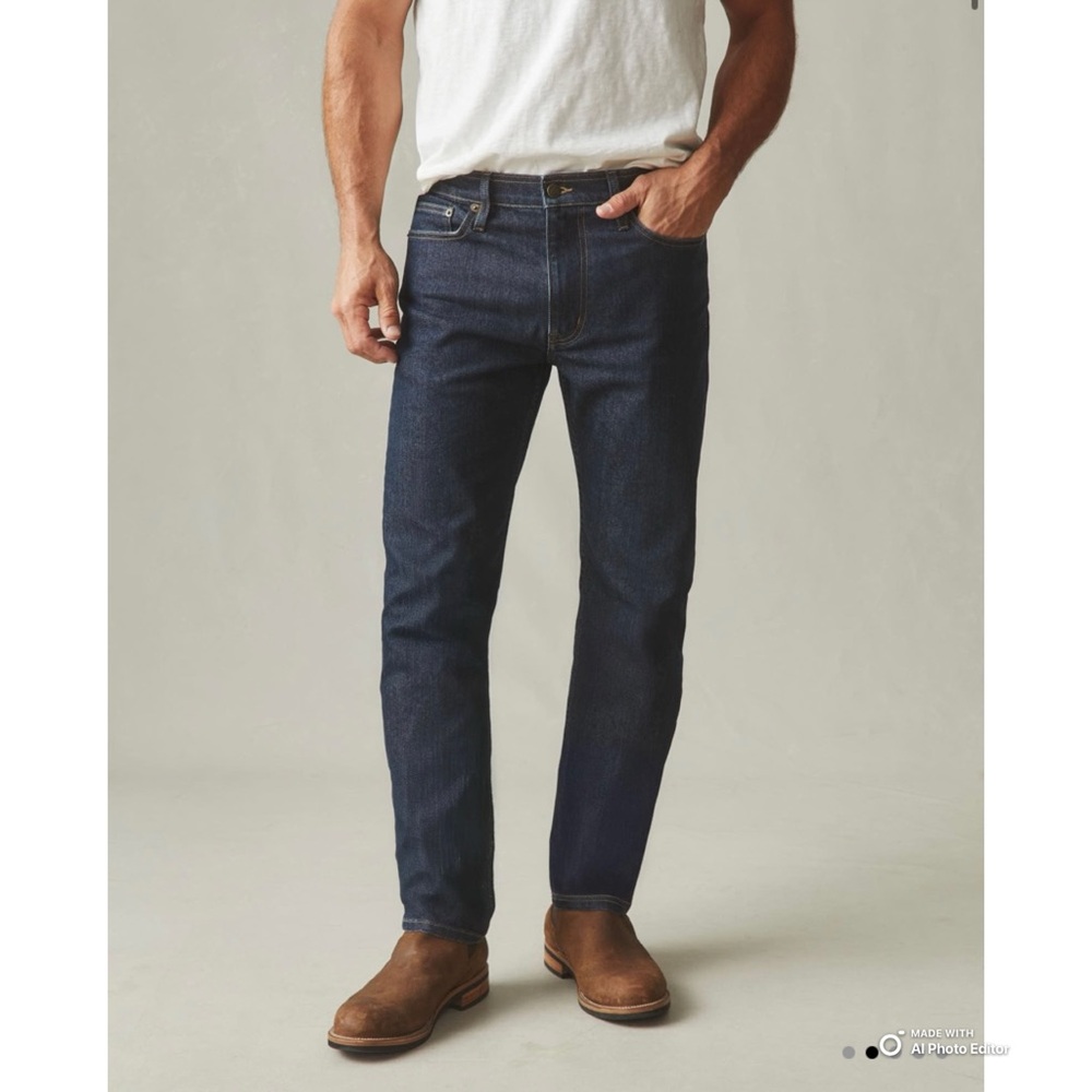 American Giant Men’s Dakota Straight Pant Blue Jeans Size 30 NWOT